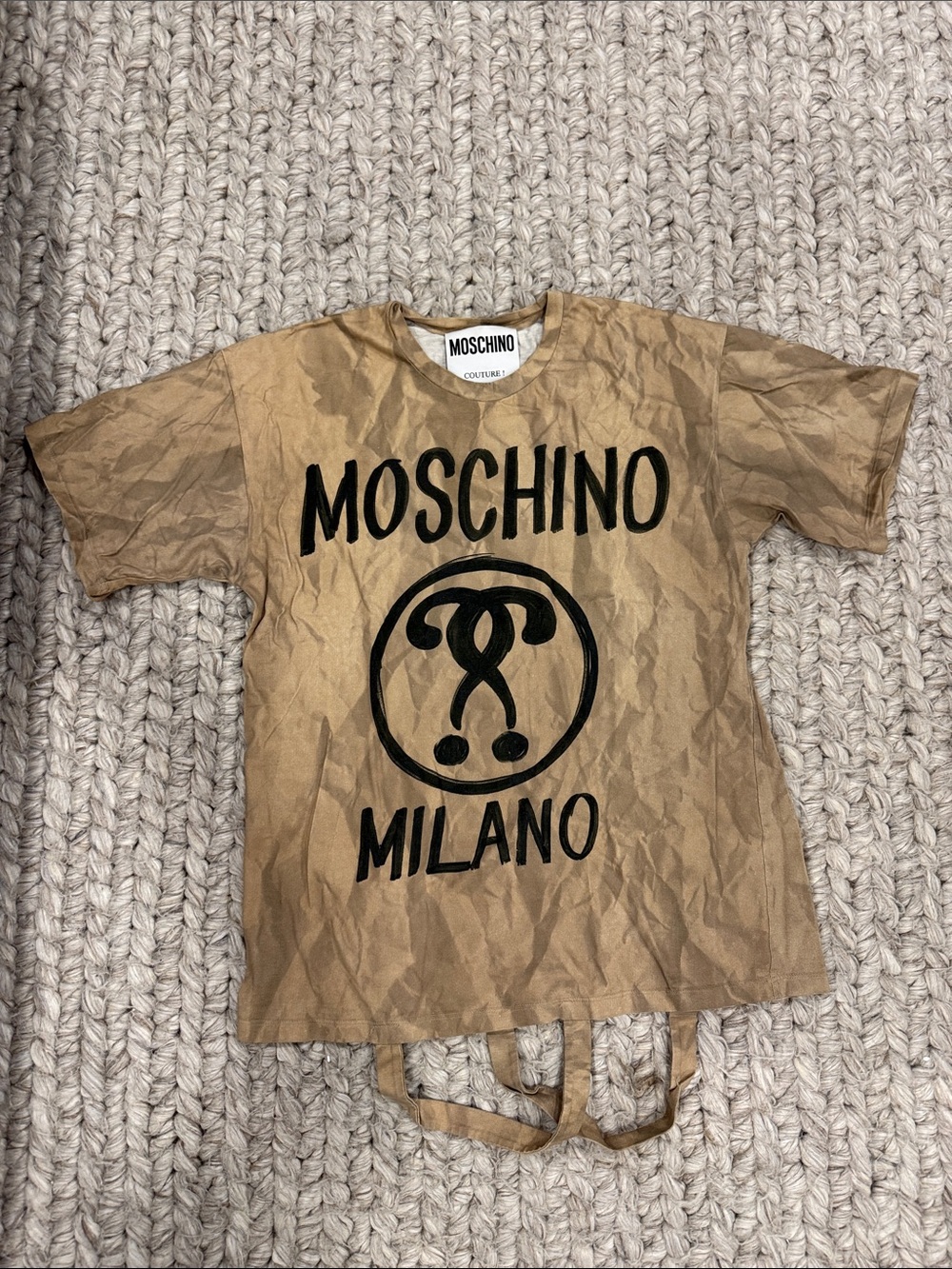 Moschino Couture Recycled Upcycled Logo T-Shirt Milano